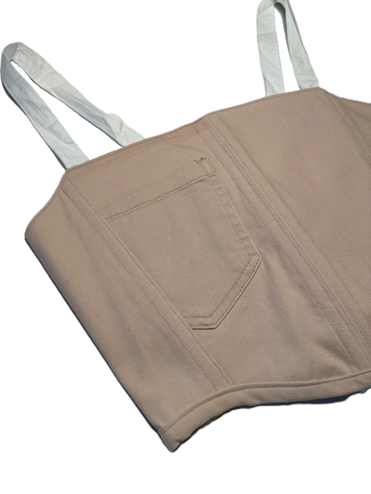 Handgemachtes Korsett aus upcycelter pastellrosa Jeans – Nachhaltig, stilvoll und perfekt für Sommer und Alltag #378