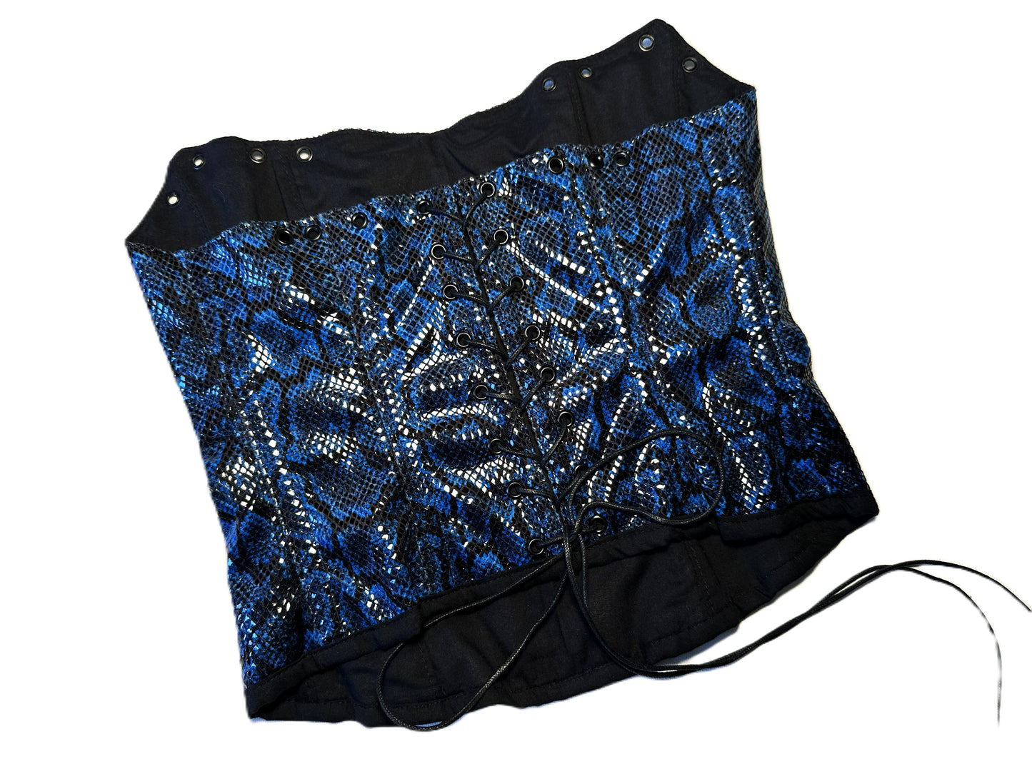 Blue Snake Corsage – Cyber Gothic Lace-Up Korsett #883