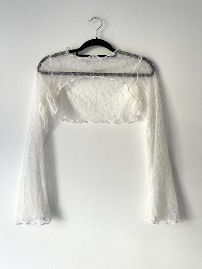 Weißes Spitzen Sleeve – transparentes Layering Piece #235