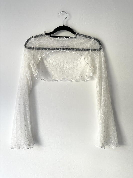 Weißes Spitzen Sleeve – transparentes Layering Piece #235