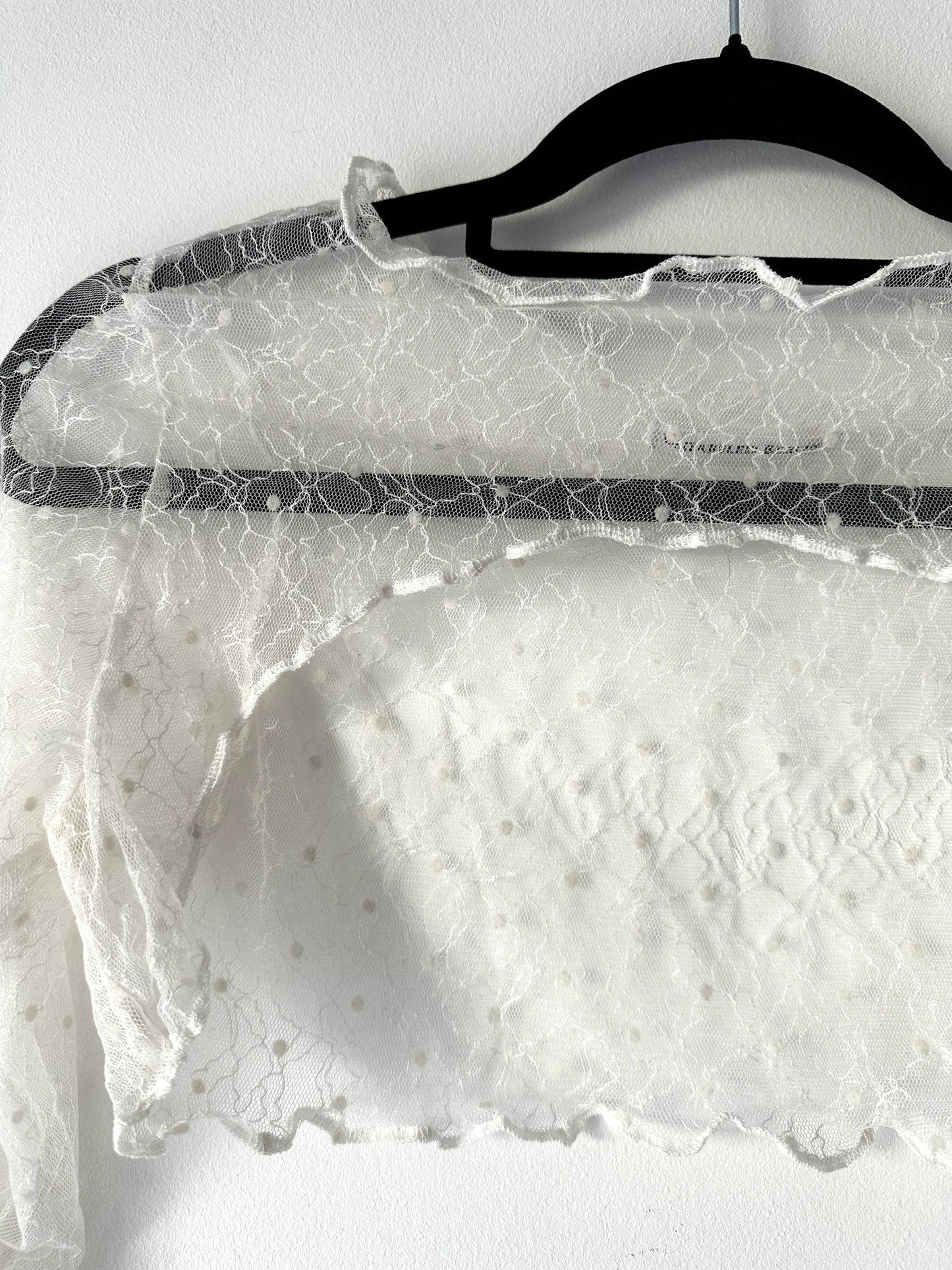 Weißes Spitzen Sleeve – transparentes Layering Piece #235
