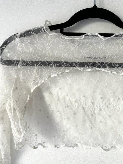 Weißes Spitzen Sleeve – transparentes Layering Piece #235