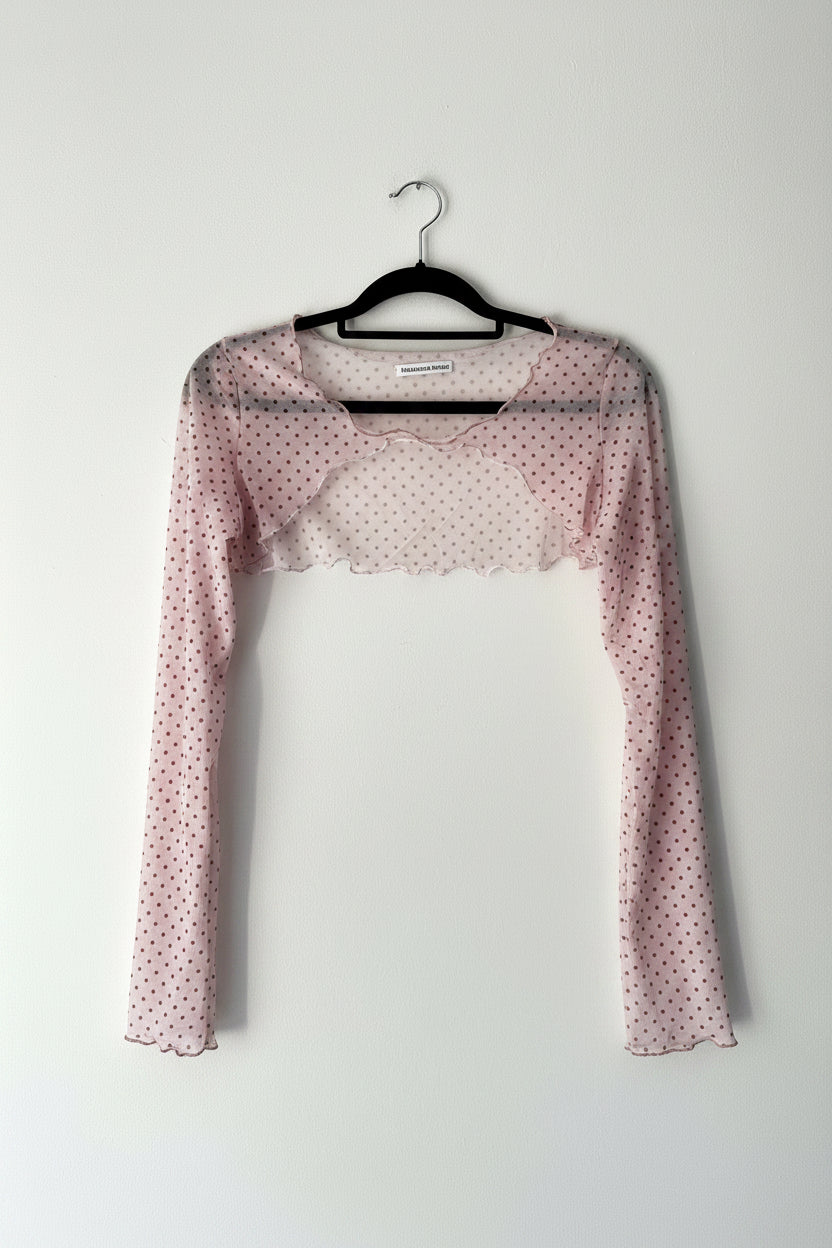 Mesh Sleeve Rosa Pink Polkadots