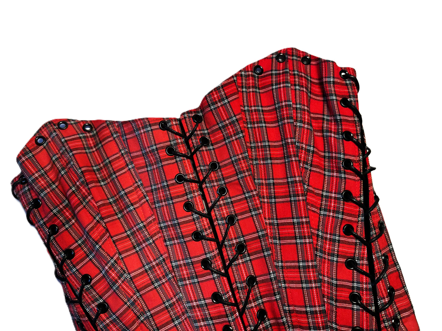 Rote Karo Corsage Kollektion 2025 | Wendbar, 4 Schnürungen, Lange Silhouette, Handmade & Genderneutral #697