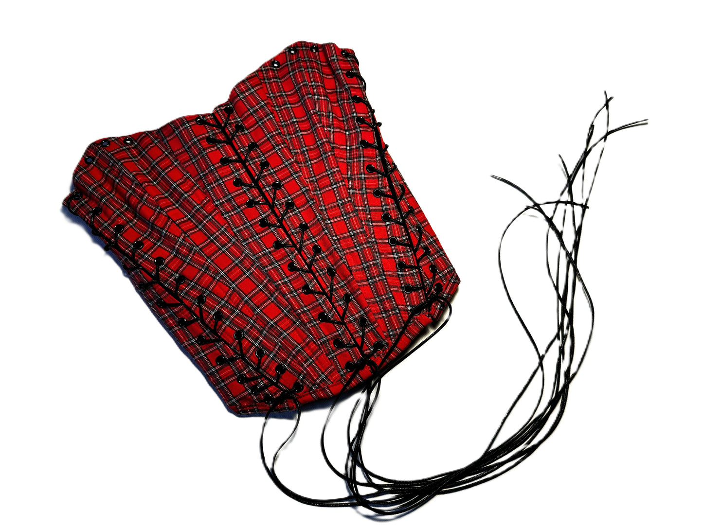 Rote Karo Corsage Kollektion 2025 | Wendbar, 4 Schnürungen, Lange Silhouette, Handmade & Genderneutral #697