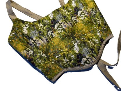 Streublumen Baumwoll-Korsett mit Spitze – beige Details & Messingösen | Handmade #712