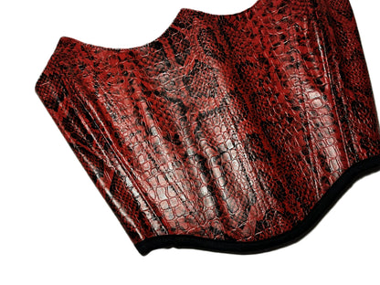 Trägerloses Corset in roter Croc-Optik – Devil’s Cut #715