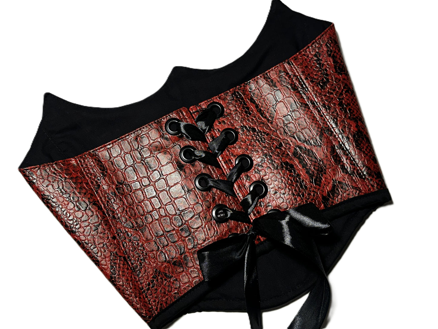 Trägerloses Corset in roter Croc-Optik – Devil’s Cut #715