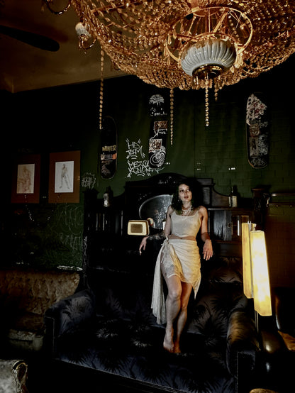 Baumwoll-Korsett mit beigefarbener Spitze | Layered Corset Top Collection 2026