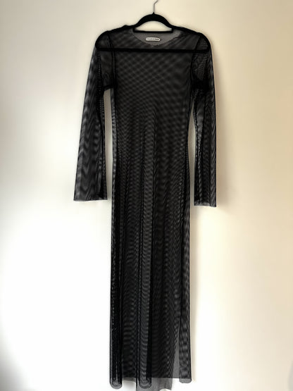 Bodenlanges Netzkleid mit Schlitz | Transparentes Maxi Dress | Collection 2026
