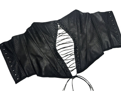 Korsett in Schlangenleder-Optik mit Cut-out | Lace-up Corset | Collwction 2026 #733