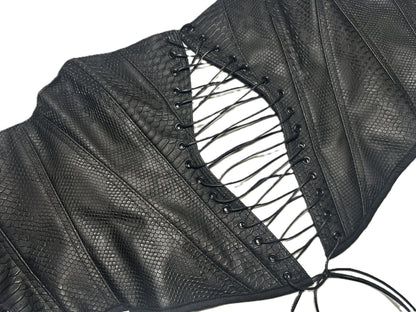 Korsett in Schlangenleder-Optik mit Cut-out | Lace-up Corset | Collwction 2026 #733