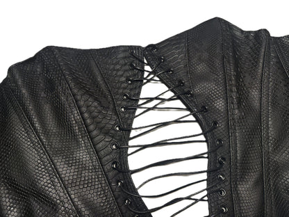 Korsett in Schlangenleder-Optik mit Cut-out | Lace-up Corset | Collwction 2026 #733