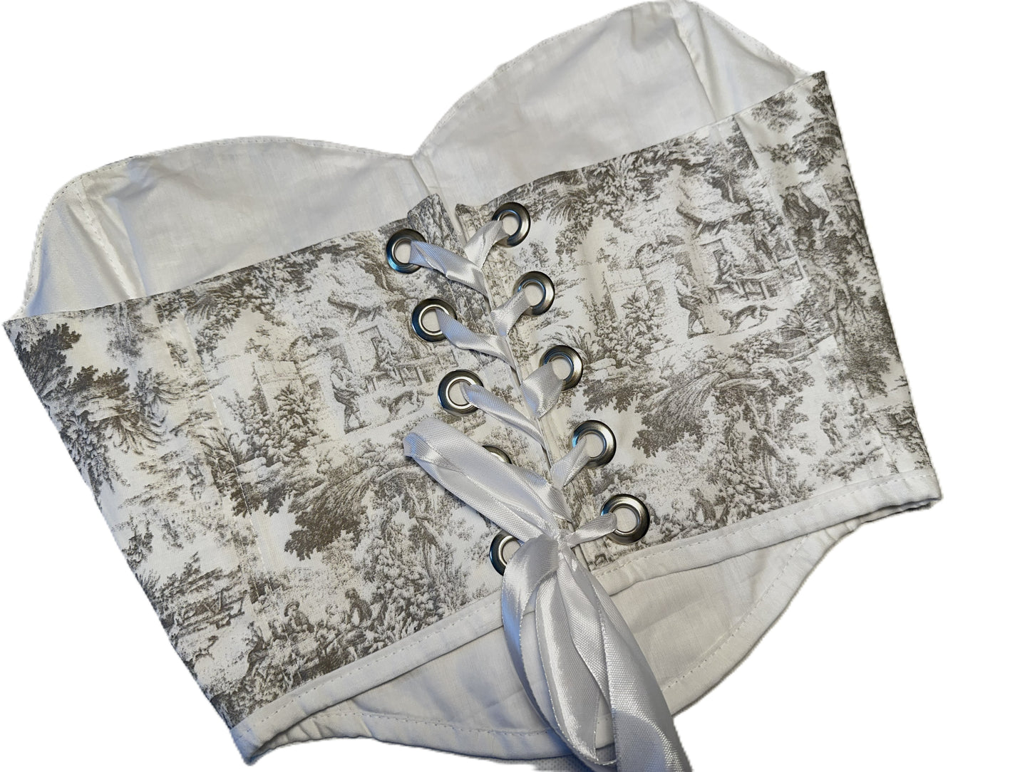 Strapless Toile de Jouy Korsett aus italienischer Baumwolle #739