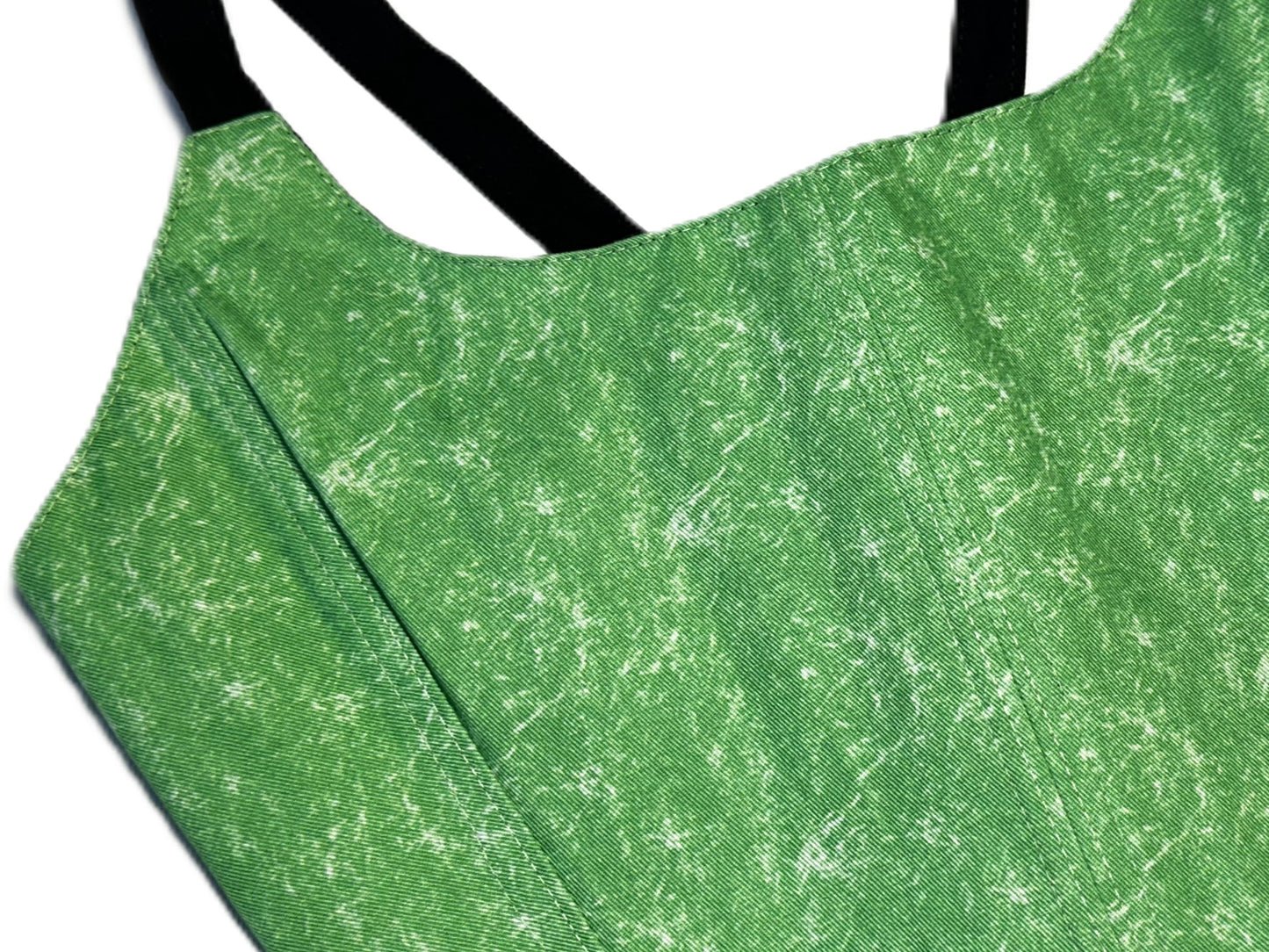 Wendbares grünes Baumwoll Corset mit schwarzen Trägern #749