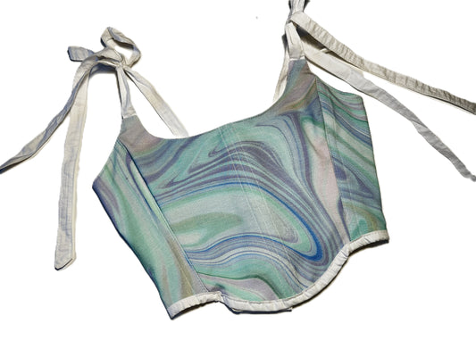 Wendbares Barton Korsett aus Baumwoll Jersey mit weißen Trägern #755