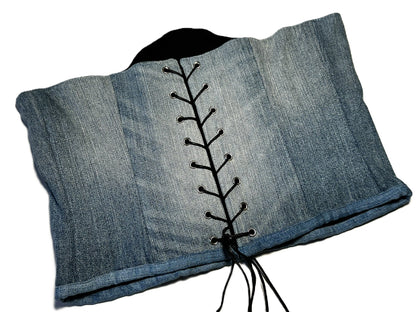 Upcycled Jeans Underbust Korsett – verlängerte Passform #762