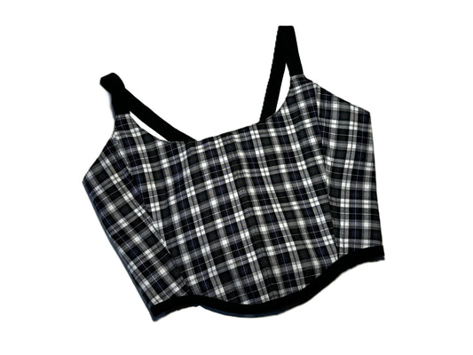 Wendbares Karo Korsett aus italienischer Woll-Baumwollmischung #763