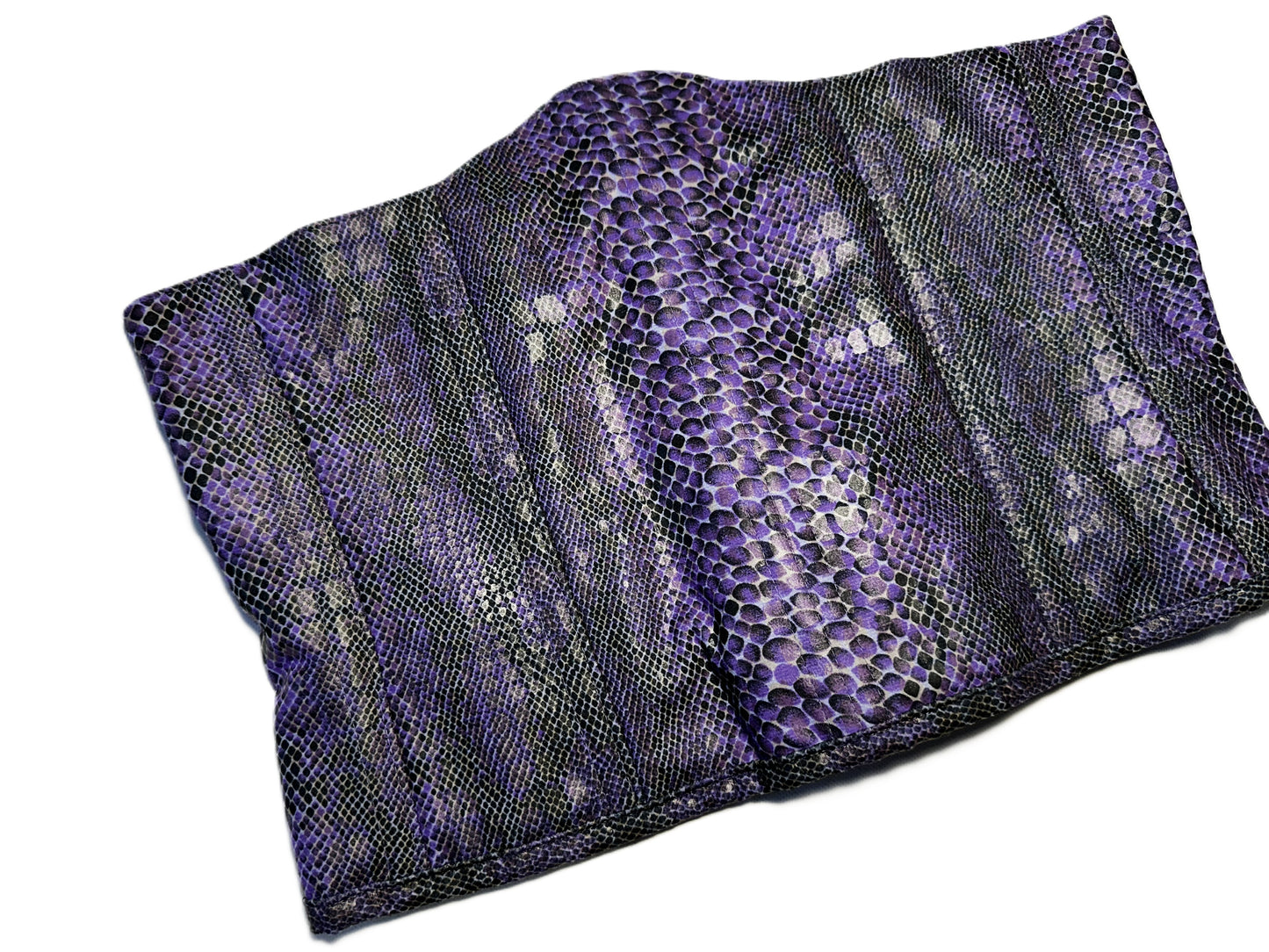 Underbust Korsett aus Kunstleder in lila Schlangenlederoptik #766