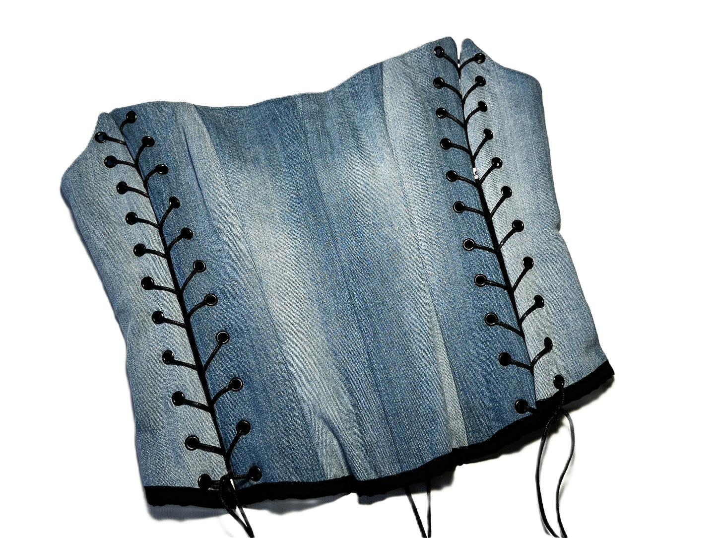 Upcycled Jeans Korsett mit dreifacher Schnürung – 2025 Collection #767