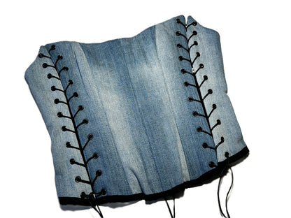Upcycled Jeans Korsett mit dreifacher Schnürung – 2025 Collection #767