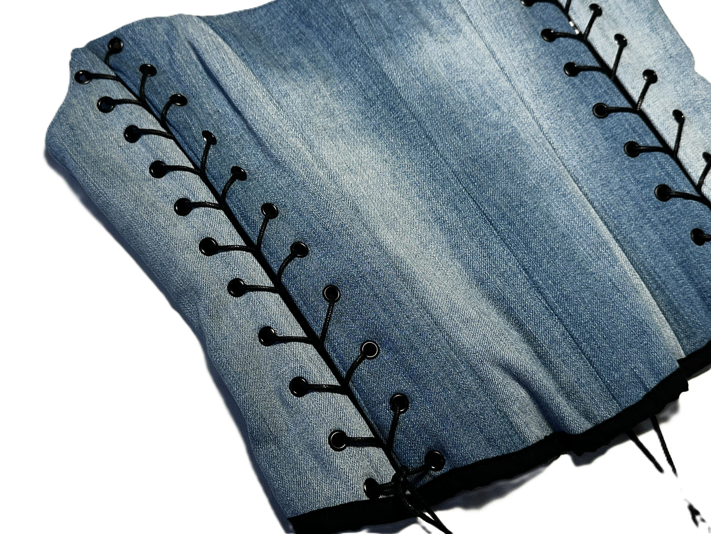 Upcycled Jeans Korsett mit dreifacher Schnürung – 2025 Collection #767