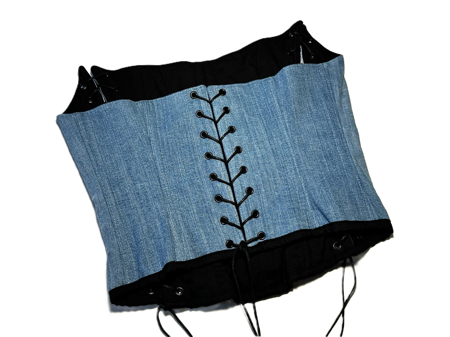 Upcycled Jeans Korsett mit dreifacher Schnürung – 2025 Collection #767
