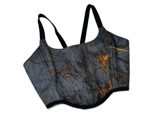 Wendbares Baumwollkorsett Cracked Foil Grün-Gold | 2026 Kollektion #773