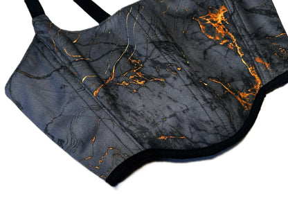 Wendbares Baumwollkorsett Cracked Foil Grün-Gold | 2026 Kollektion #773