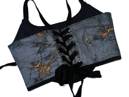 Wendbares Baumwollkorsett Cracked Foil Grün-Gold | 2026 Kollektion #773