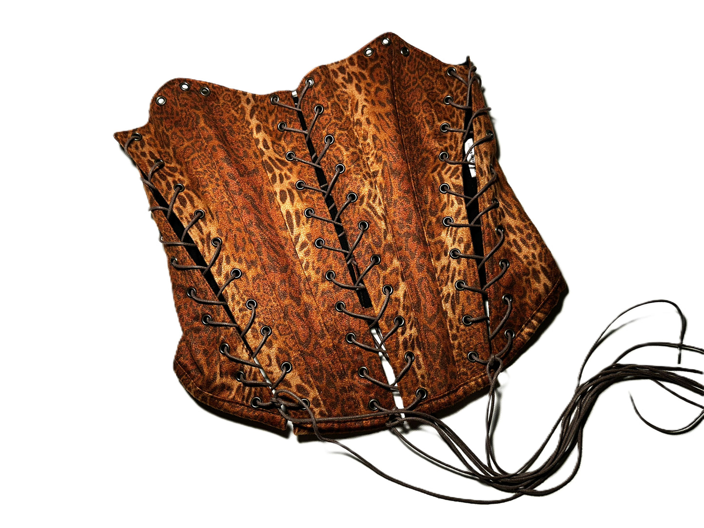 Velours Korsett mit Leo-Print & 4 Schnürungen | 2025 Kollektion #777