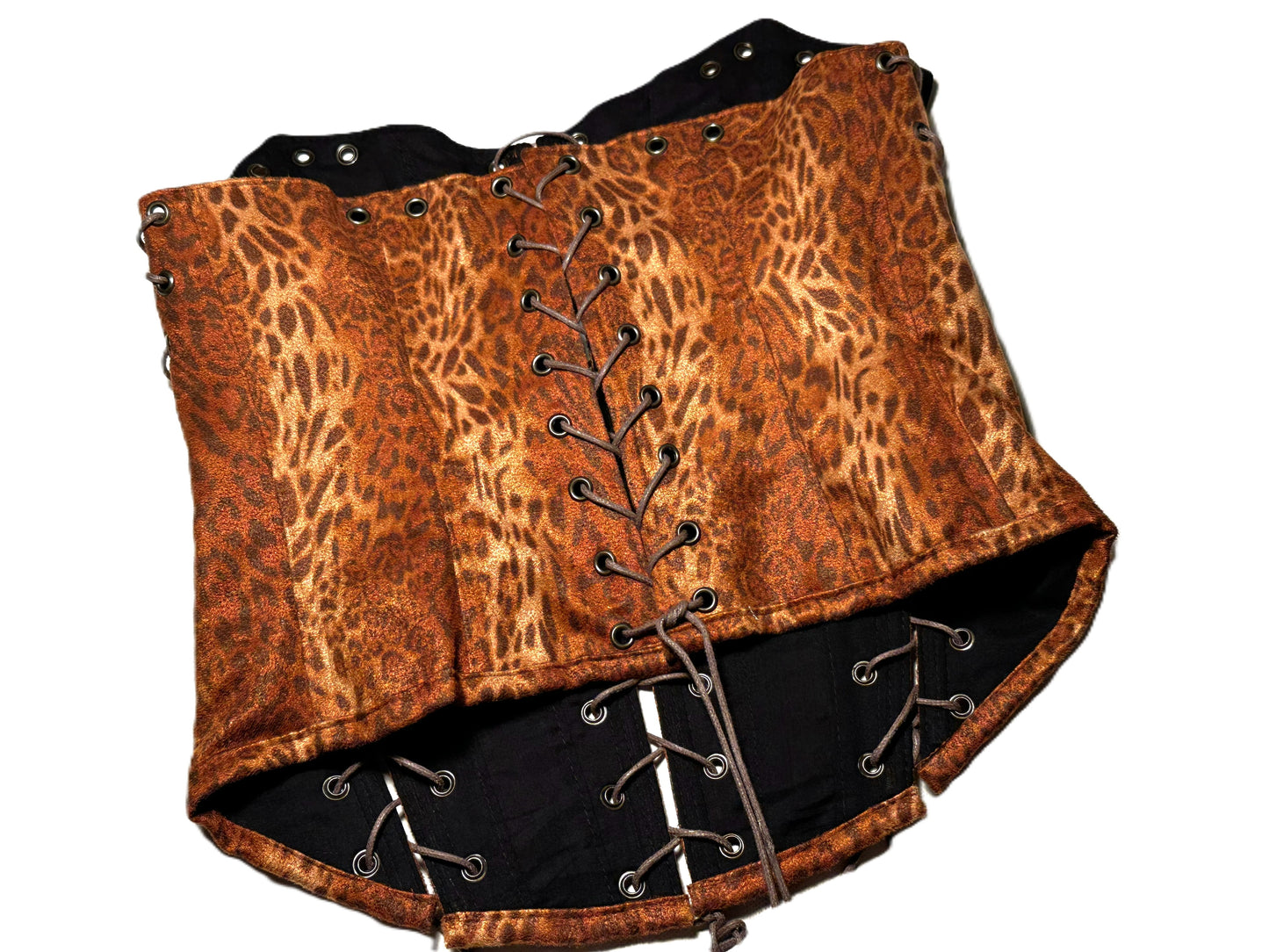 Velours Korsett mit Leo-Print & 4 Schnürungen | 2025 Kollektion #777