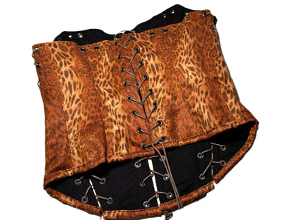 Velours Korsett mit Leo-Print & 4 Schnürungen | 2025 Kollektion #777