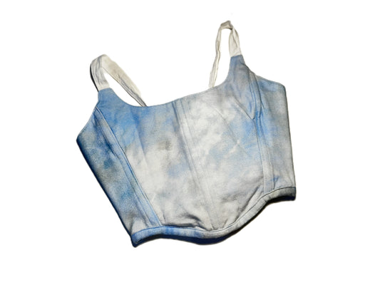 Wendbares Jersey Korsett mit Batikmuster Blau #778