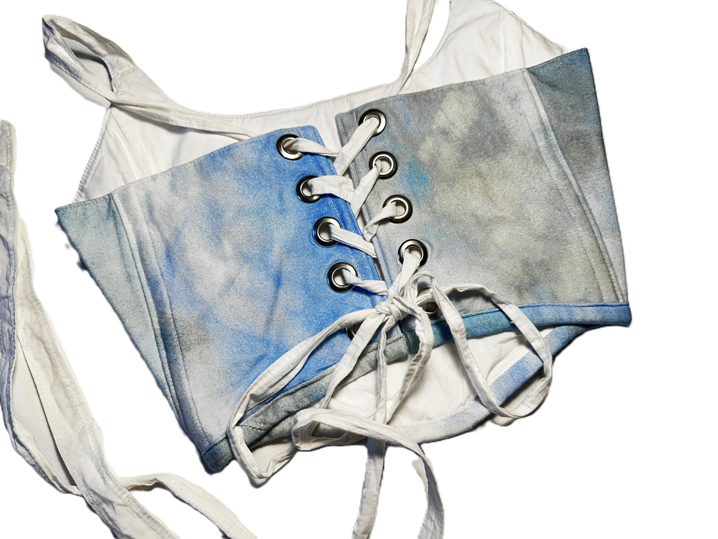 Wendbares Jersey Korsett mit Batikmuster Blau #778