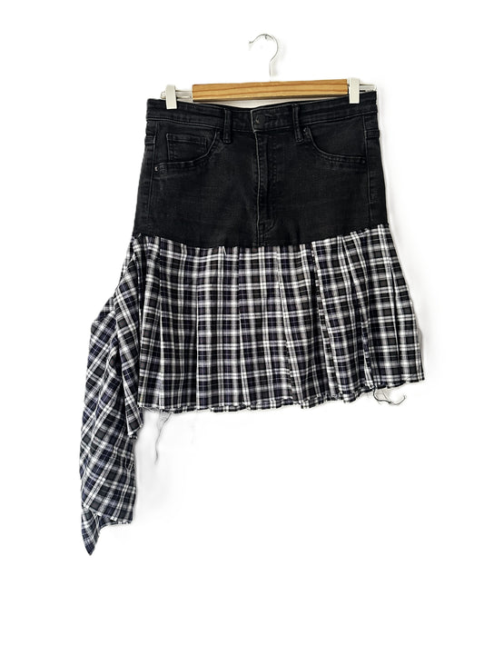 Upcycling Rock aus Jeans & italienischem Karostoff #779