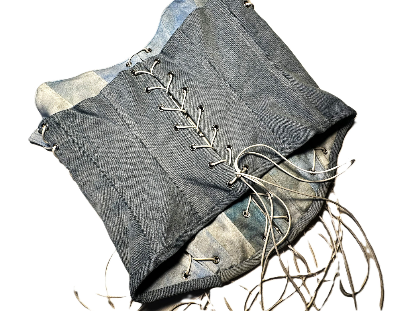 Upcycle Jeans Korsett mit 4 Schnürungen – 2025 Jeans Only Collection #845