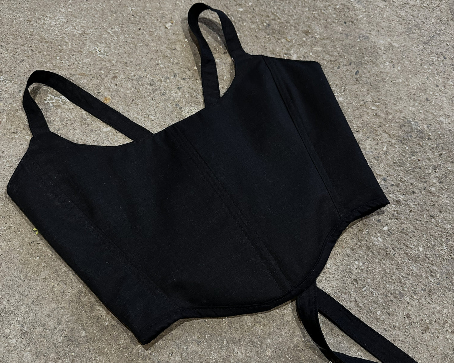 Schwarzes Basic Korsett mit verstellbaren Trägern – Wendbar #852
