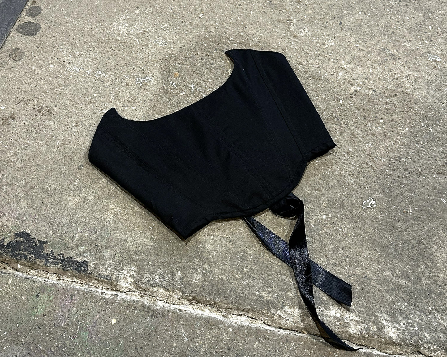 Wendbares Basic Baumwollkorsett im Bulls Schnitt – Schwarz / Lila Muster #853