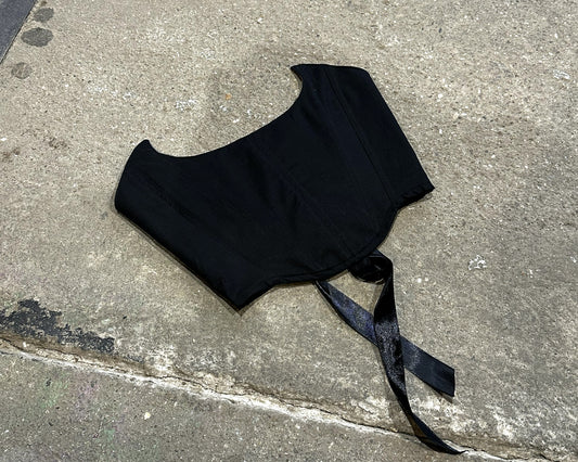 Wendbares Basic Baumwollkorsett im Bulls Schnitt – Schwarz / Lila Muster #853