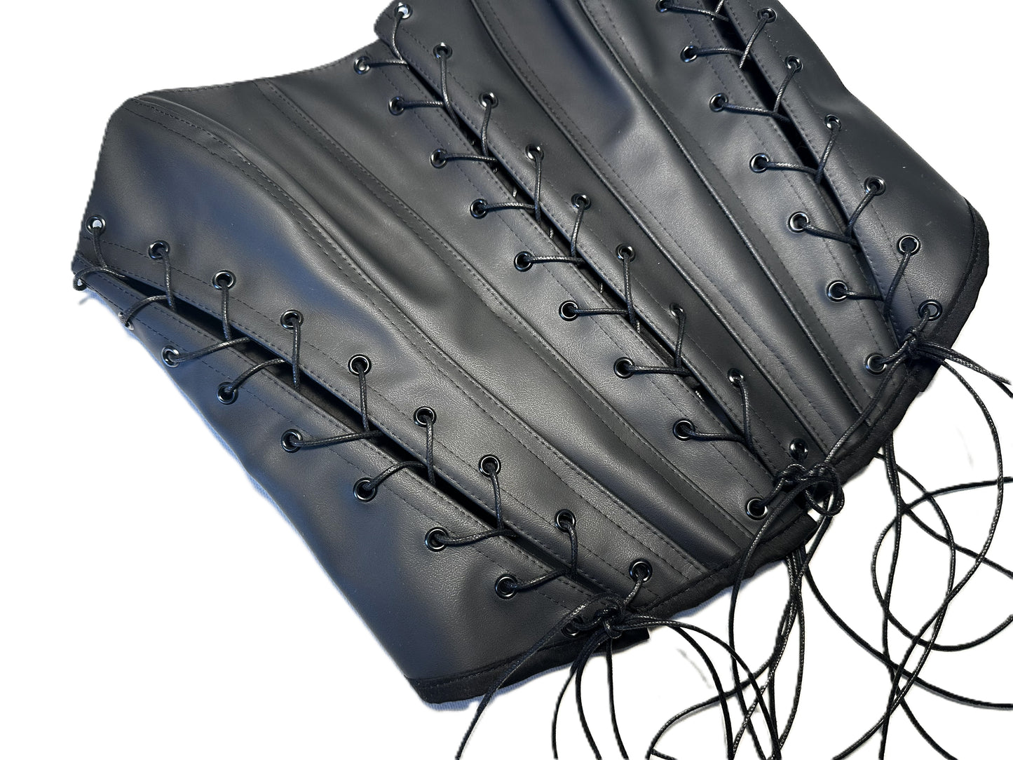 Multi Lace Corset – Matte Faux Leather #859