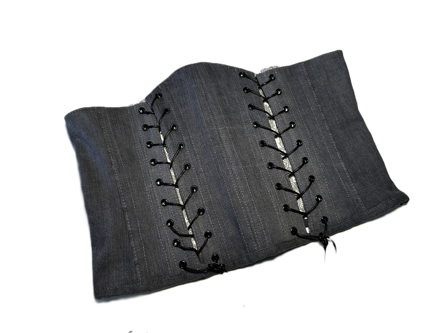 Upcycled Denim Underbust Corsage – Double Lace #860