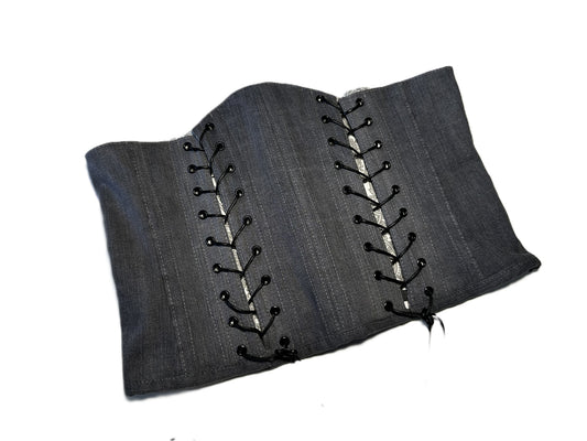 Upcycled Denim Underbust Corsage – Double Lace #860