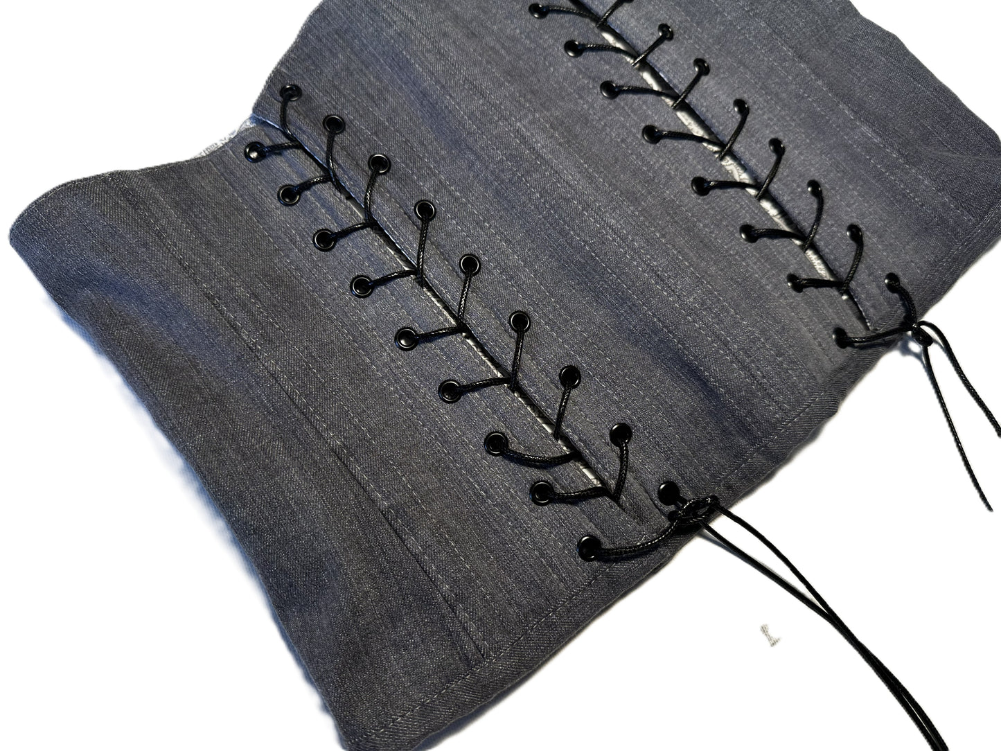 Upcycled Denim Underbust Corsage – Double Lace #860