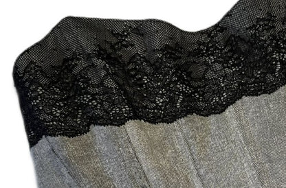 Upcycled Denim Lace Corsage #863