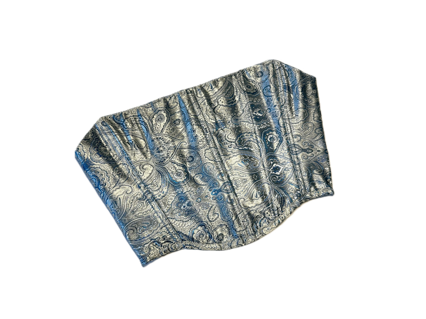 Blue Paisley Satin Corsage – Old Money Statement Korsett #869