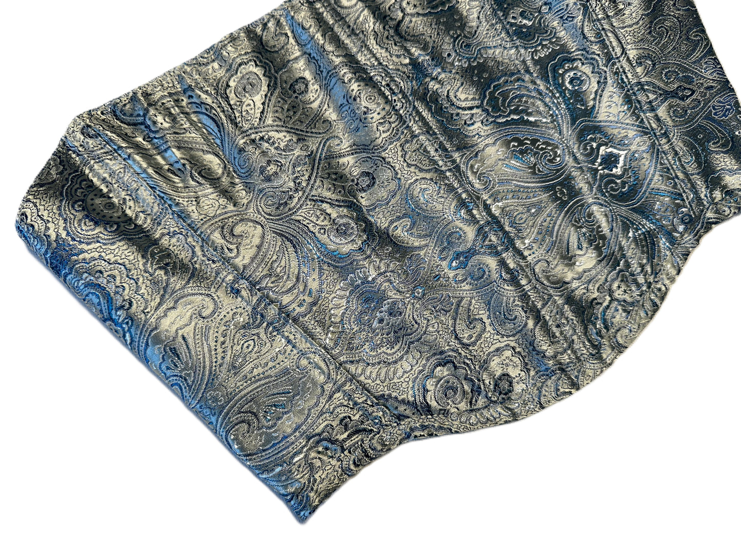 Blue Paisley Satin Corsage – Old Money Statement Korsett #869