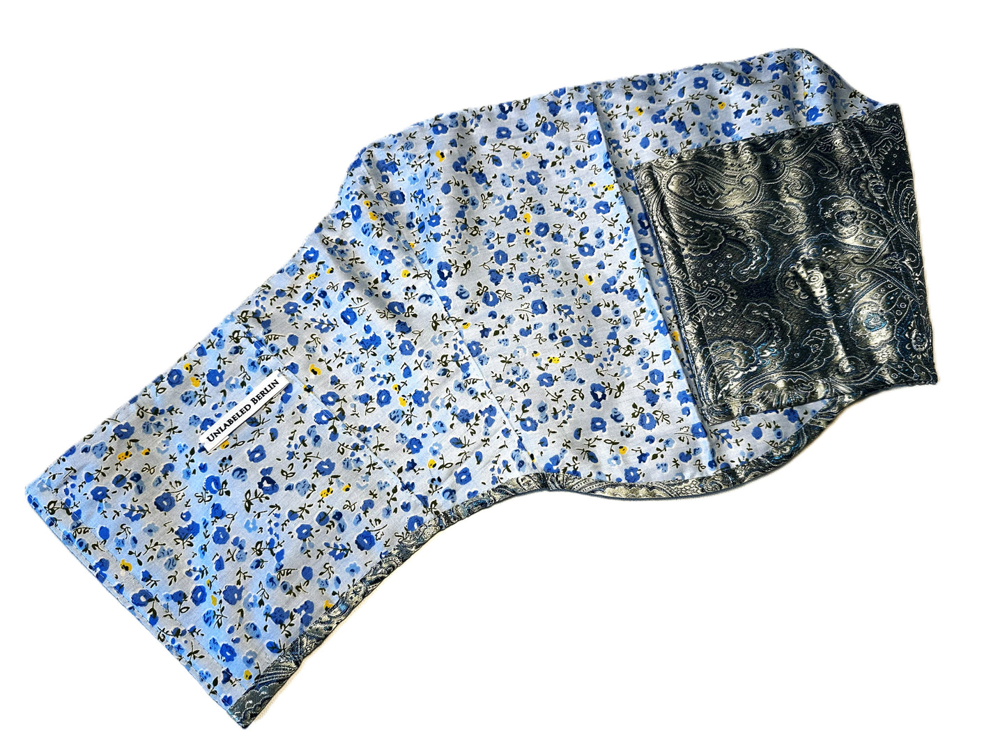 Blue Paisley Satin Corsage – Old Money Statement Korsett #869