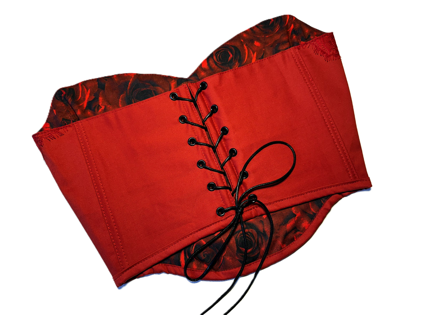 Red Lace Corsage – Dark Romantic Statement Top #874