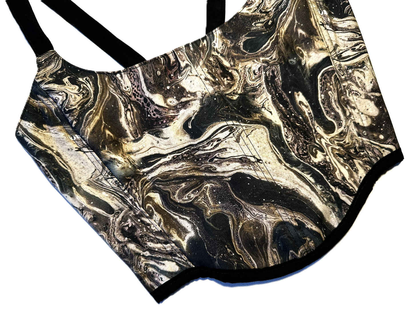 Marble Corsage – Earth Tone Abstract Corset Top